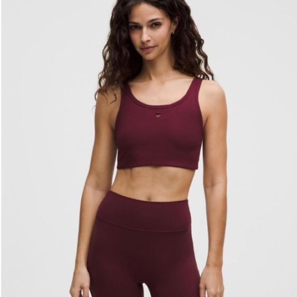 lululemon Nulu Ribbed Scoopneck Heart Bra - Special Valentine's Edition